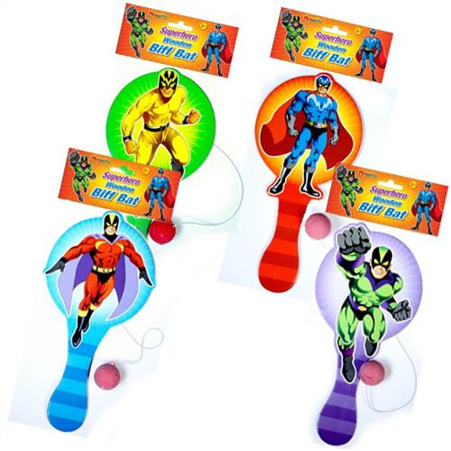 Wooden Super Hero Biff Bat 24 Pcs