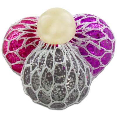 3 in 1 Mesh Glitter Squishy Ball 12 Pcs