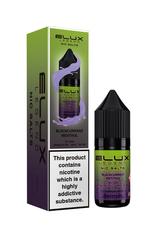 Elux Nic Salts 10mg 10 Pk Blkcrnt Menthl