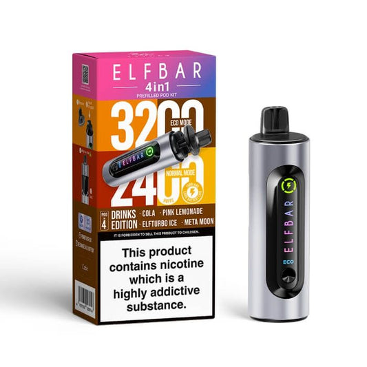 Elfbar 4 In 1 Drinks Edition 3200 Puffs Rechargeable Battery 5 Pcs