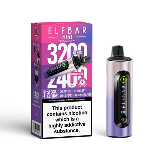 Elfbar 4 In 1 Special Edition 3200 Puffs Rechargeable Battery 5 Pcs