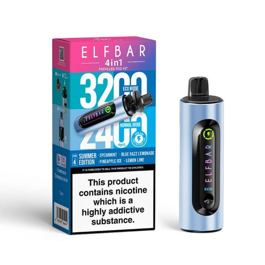 Elfbar 4 In 1 Summer Edition 3200 Puffs Rechargeable Battery 5 Pcs
