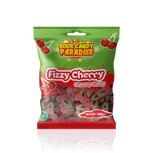 Sour Candy Paradise Fizzy Cherry Gummy Candy 12x100g