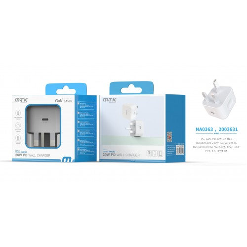M-TK PD Type-C Charger Adapter 20W White