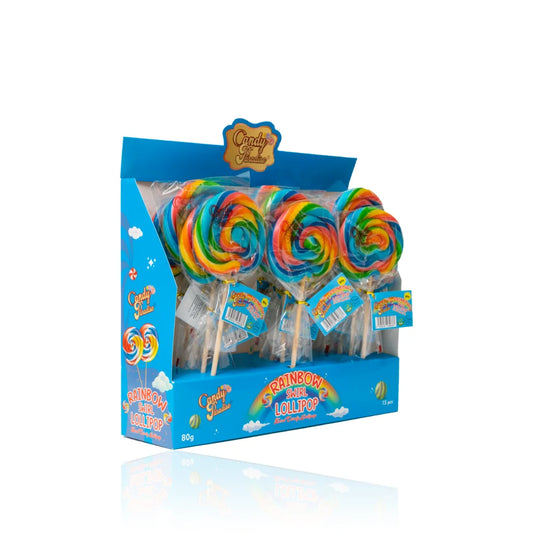 Candy Paradise Rainbow Swirl Lollipop 80g x 15 Pk
