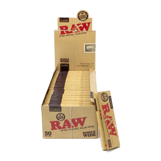 Raw Single Wide Standard Rolling Papers 50 Pk