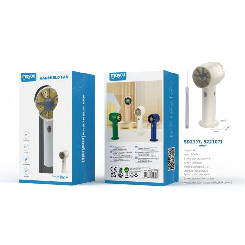 Mayou Handheld Fan 500mAh White