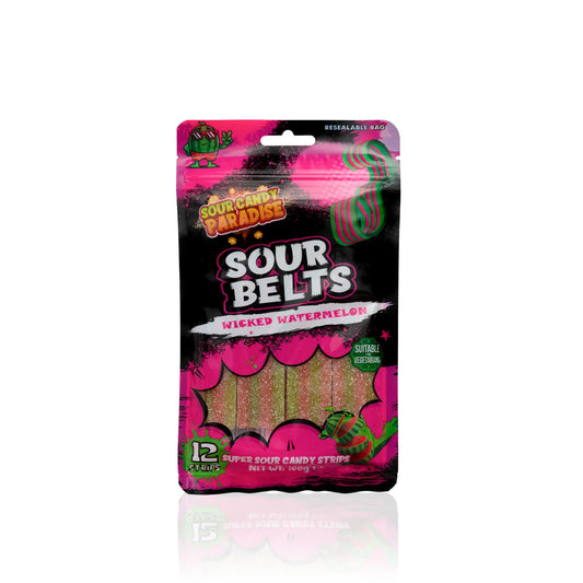 Sour Candy Paradise Sour Belts Wicked Watermelon 12x100g