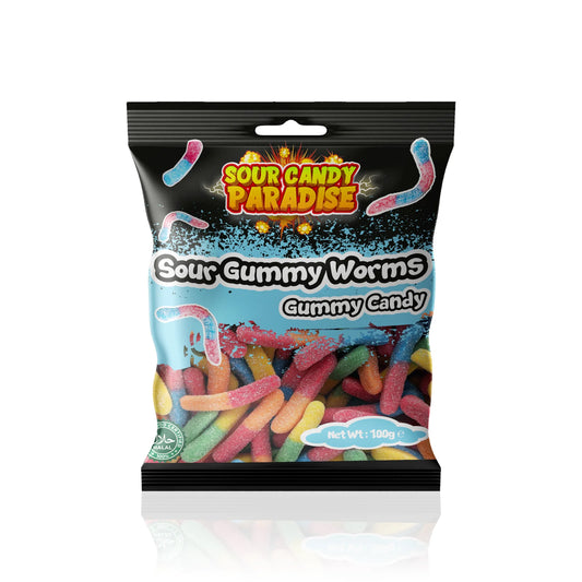 Sour Candy Paradise Sour Gummy Worms Gummy Candy 12x100g