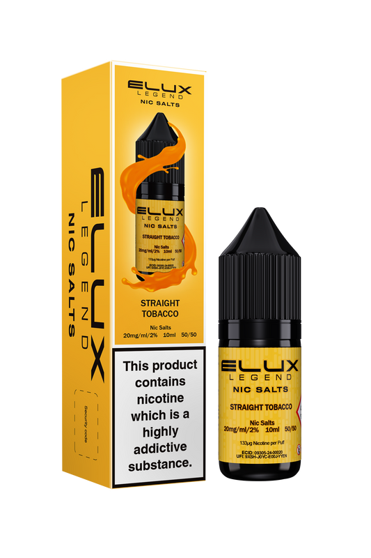 Elux Nic Salts 10mg 10 Pk Straight Tobac