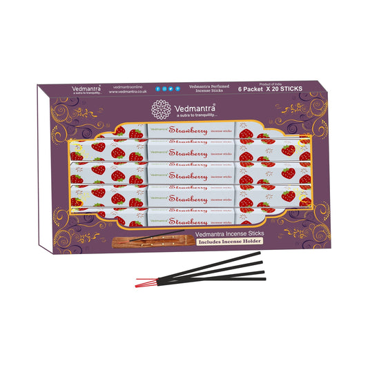 Vedmantra Strawberry 20 Sticks x 6 Pk