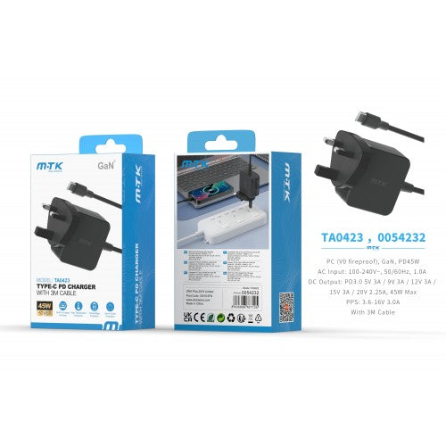 M-TK PD Type-C Charger 45W Black
