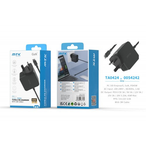 M-TK PD Type-C Charger 65W Black