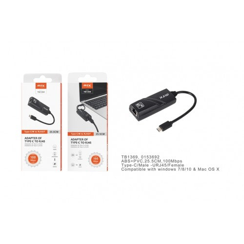 M-TK Adapter Type-C/M - RJ45/F Black