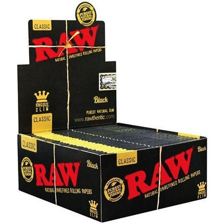 Raw  Classic King Slim Papers Black 50 Pk