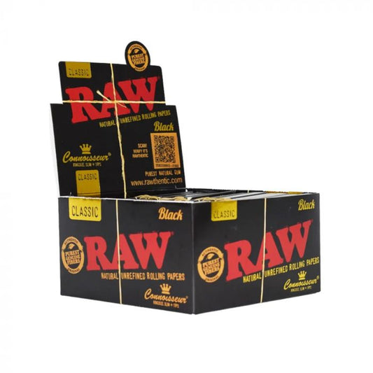 Raw  Connoisseur King Slim Black 24 Pk