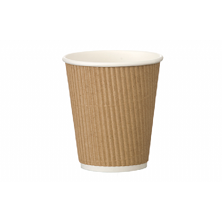 Waves 80z Ripple Brown Coffee Cups 25 Pk