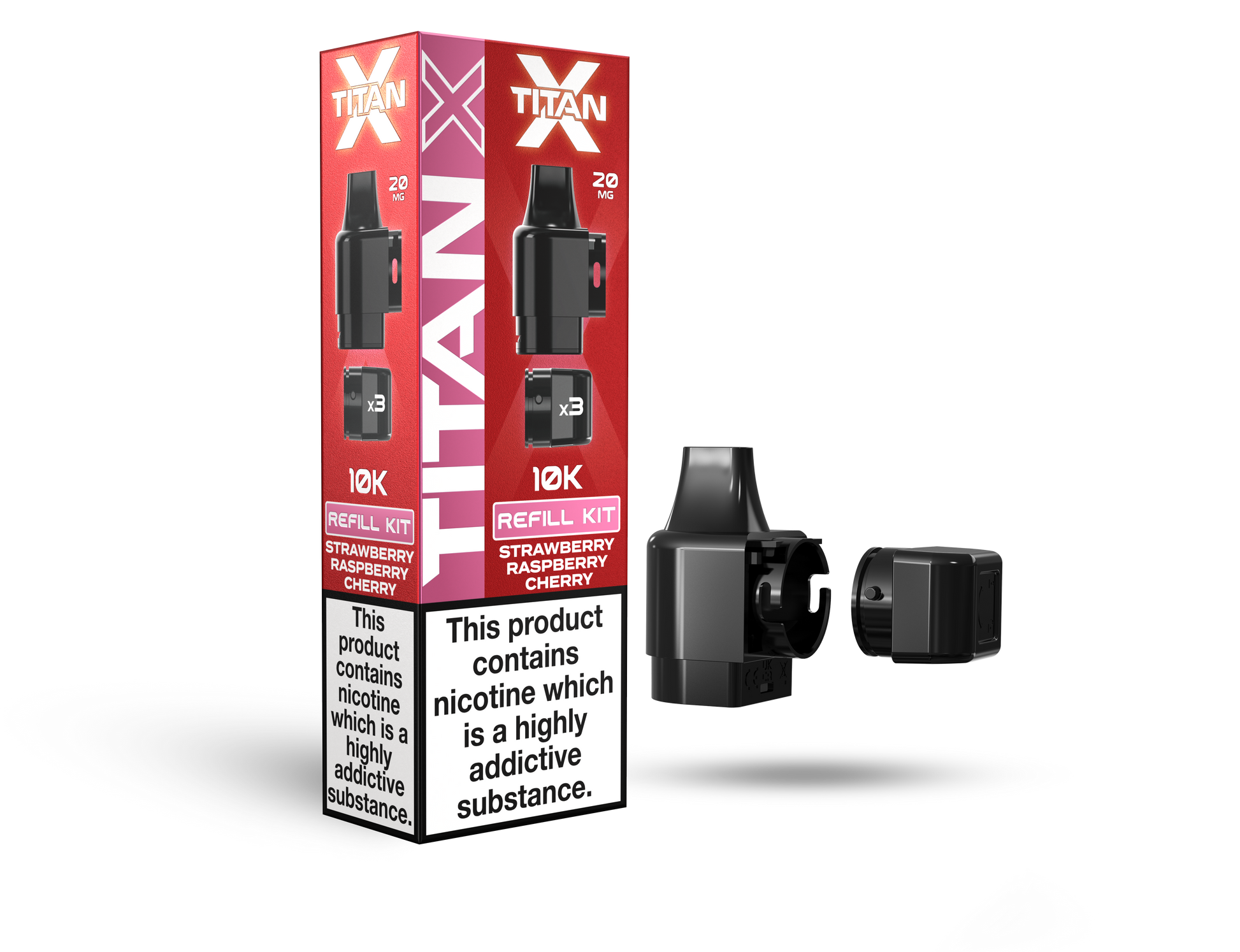 Titan X 10L Pods 10 Pcs Strawberry Raspberry Cherry