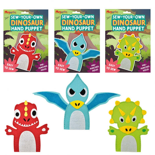 Sew Your Own Dino Hand Puppets 12 Pcs