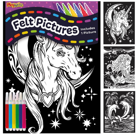 Felt Art Colouring Pictures 12 Pcs