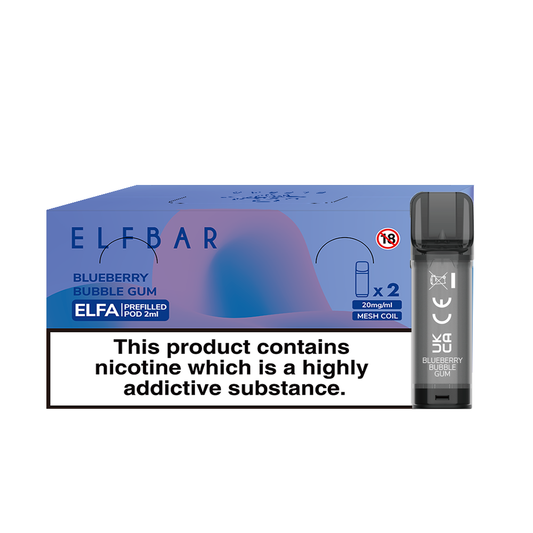 Elfa 2 Pods x 10 Pk Blueberry Bubble Gum