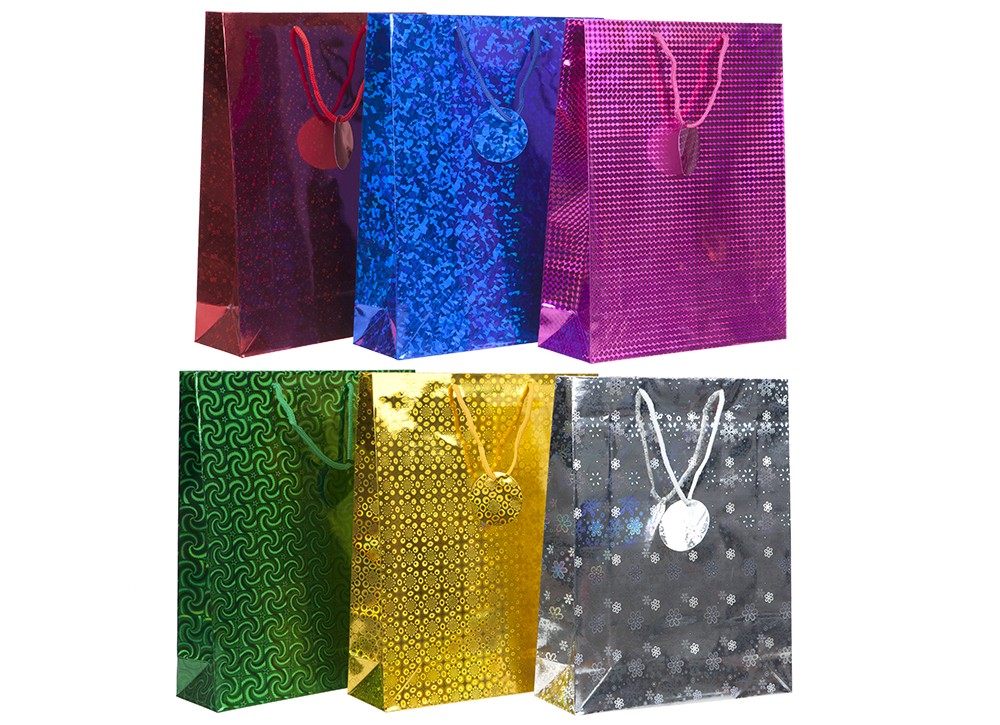 Bricks Paper Bag With Handle 12 Pcs