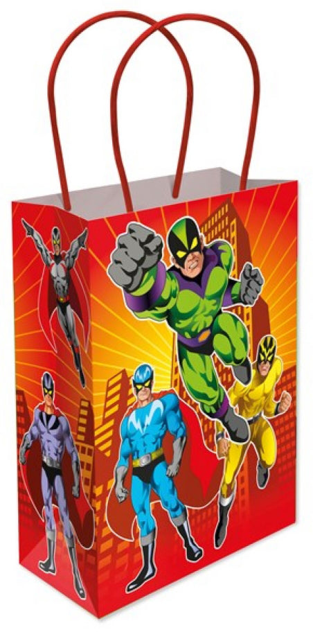 Super Hero Paper Bag With Handle 12 Pcs