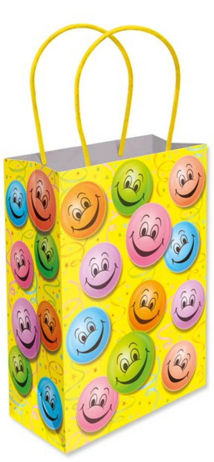 Happy face Paper Bag With Handle 12 Pcs