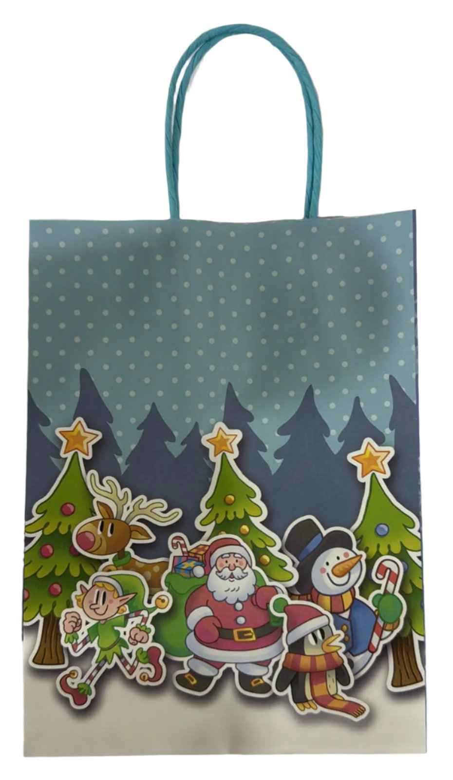 Christmas Paper Bag With Handle 12 Pcs