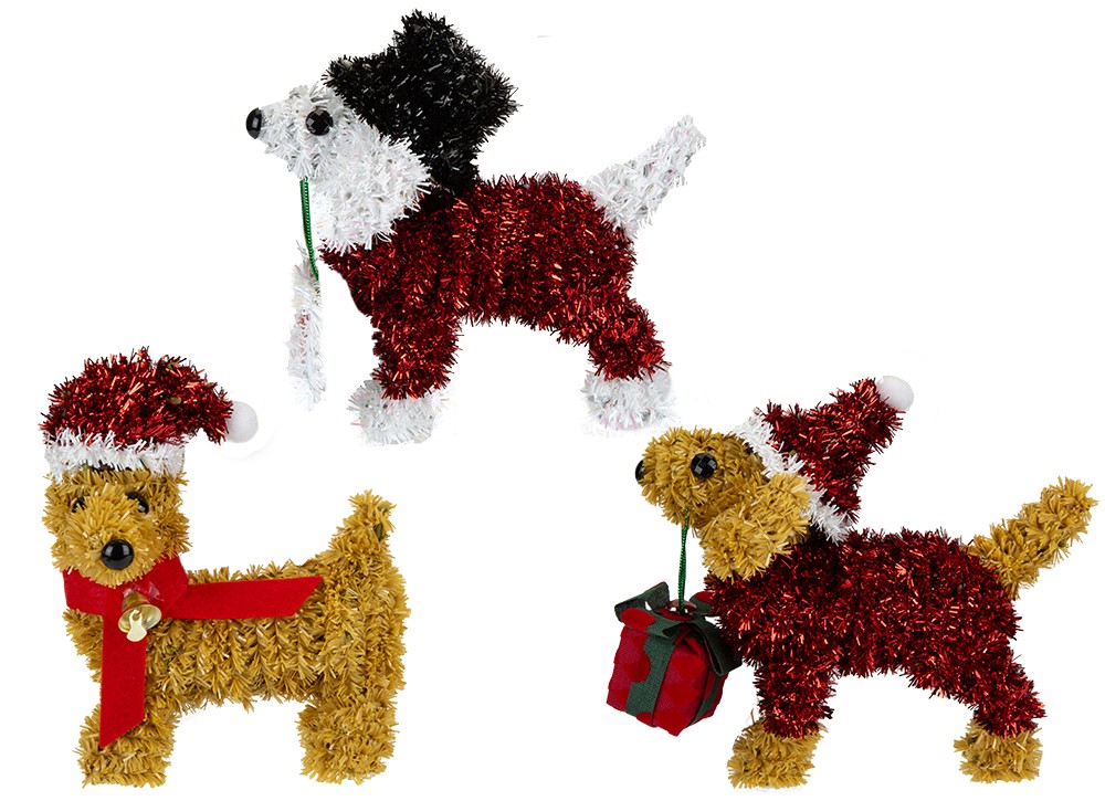 Snow White Tinsel Dog