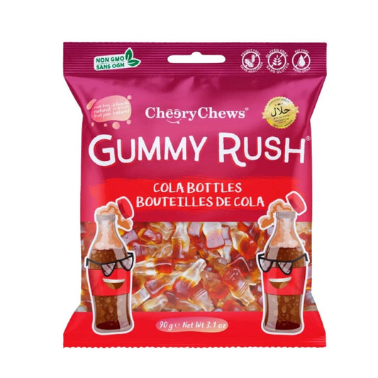 Cheery Gummy Rush Cola Bottles 90g x 12