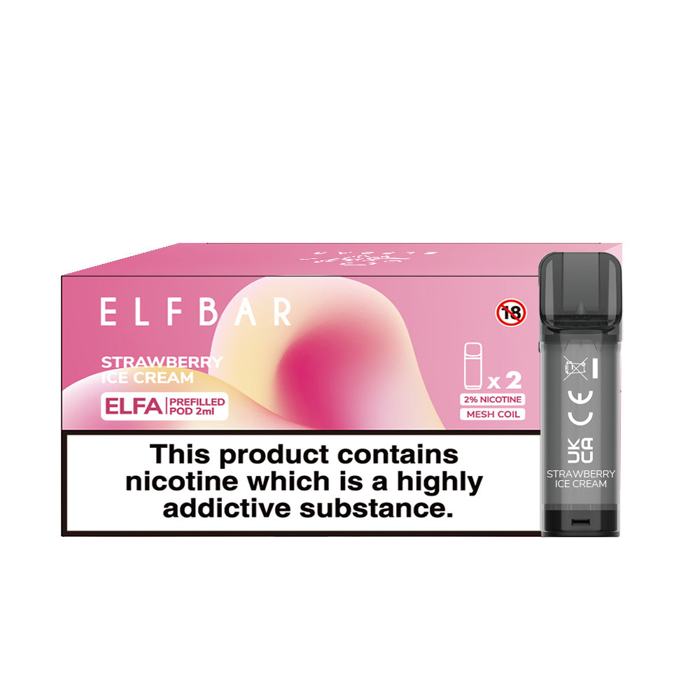 Elfa 2 Pods x 10 Pk Strawberry Ice Cream