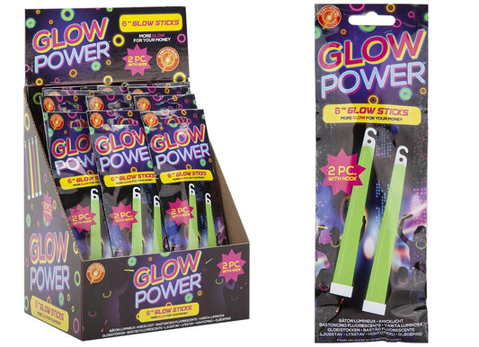 Glow Power 6" Glow Sticks 2 Pcs x 36 Pk