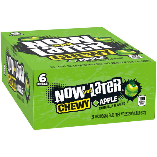 Now And Later Apple Chew Bars 24 x 26g