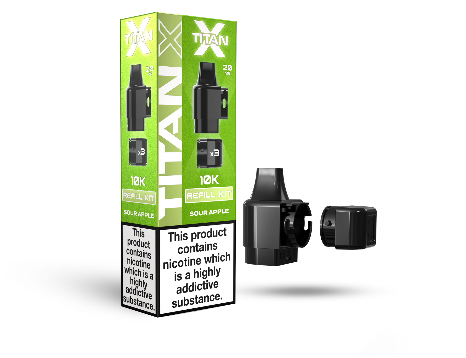 Titan X 10L Pods 10 Pcs Sour Apple