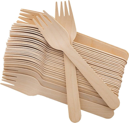 Eco Shine Wooden Forks 50 Pk