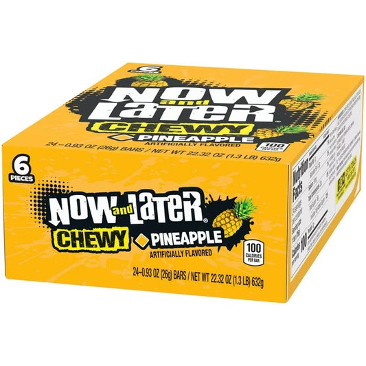 Now And Later Pineapl Chew Bars 24 x 26g