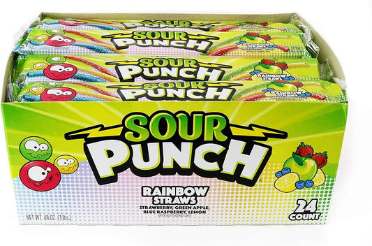 Sour Punch Straws Rainbow 57g x 24