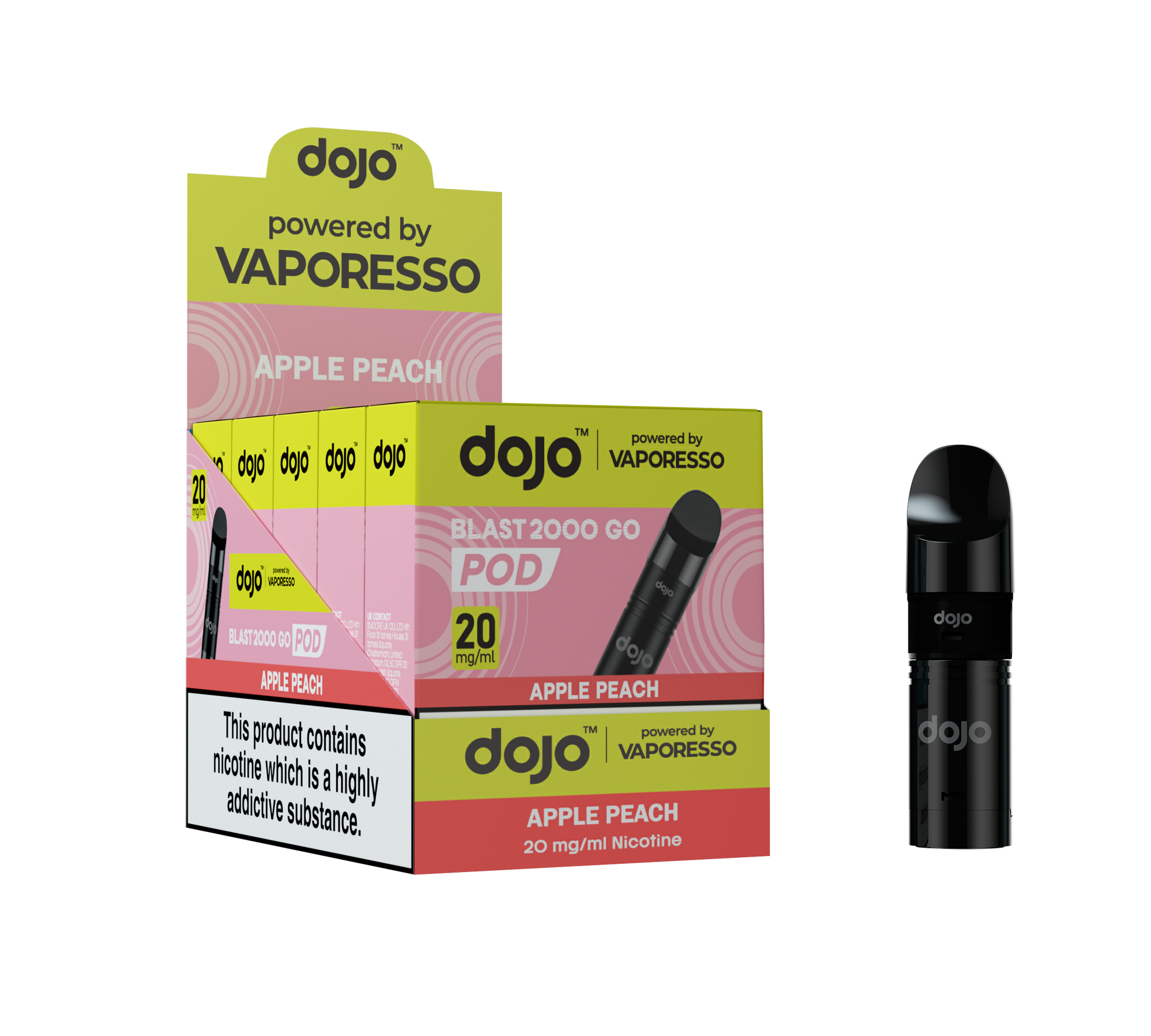 Dojo Blast 2K Go Pod 5 Pcs Apple Peach