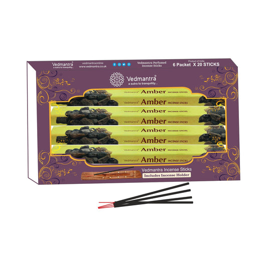 Vedmantra Amber 20 Sticks x 6 Pk