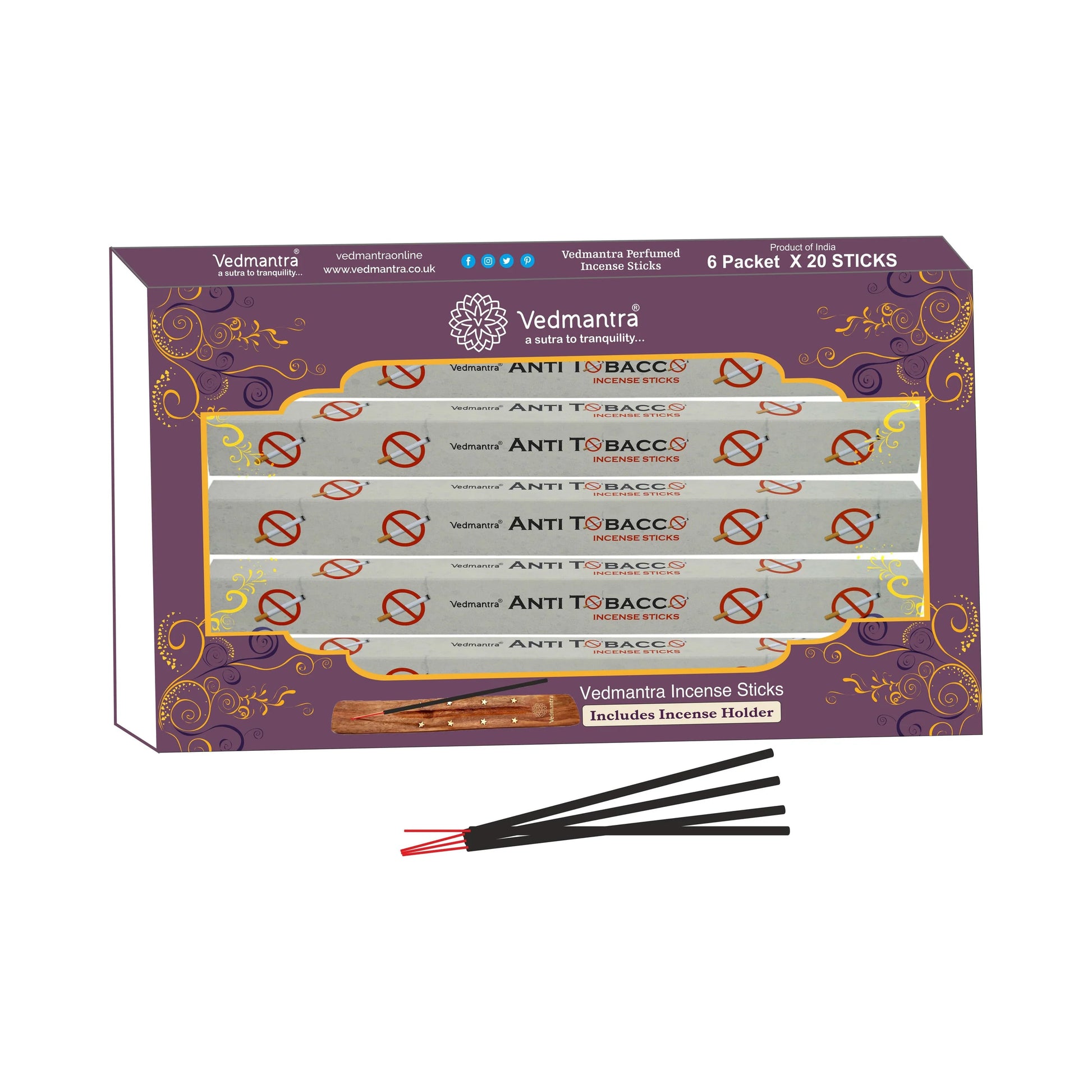 Vedmantra Anti Tobacco 20 Sticks x 6 Pk