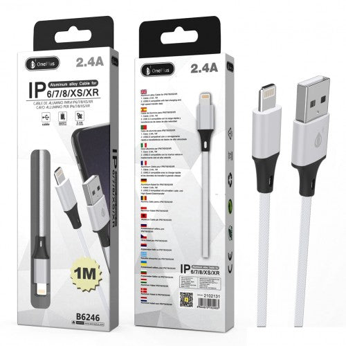 One Plus USB - Iphone Almn Cable 1M Whit