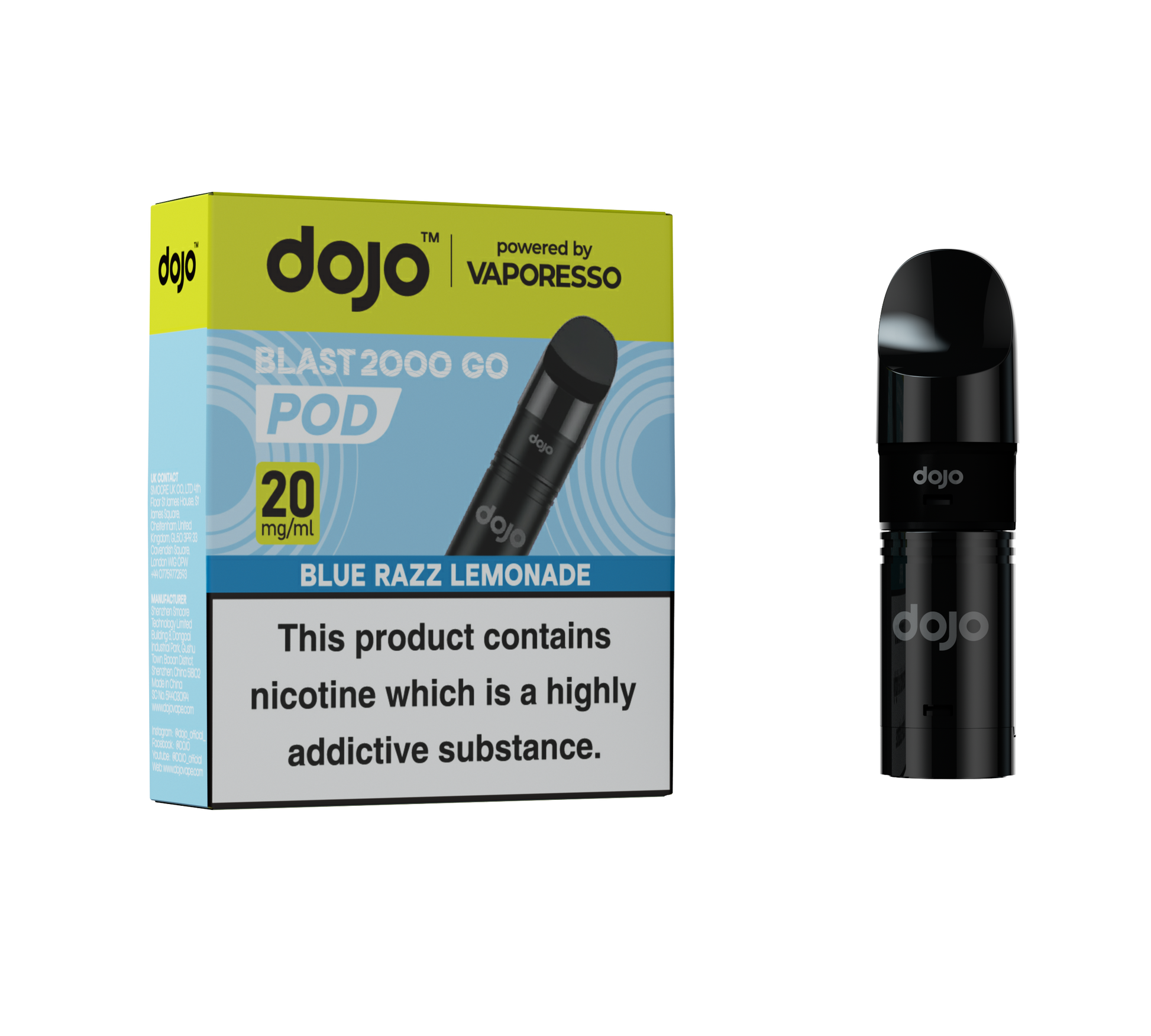 Dojo Blast 2K Go Pod 5 Pcs Blue Razz Lemonade