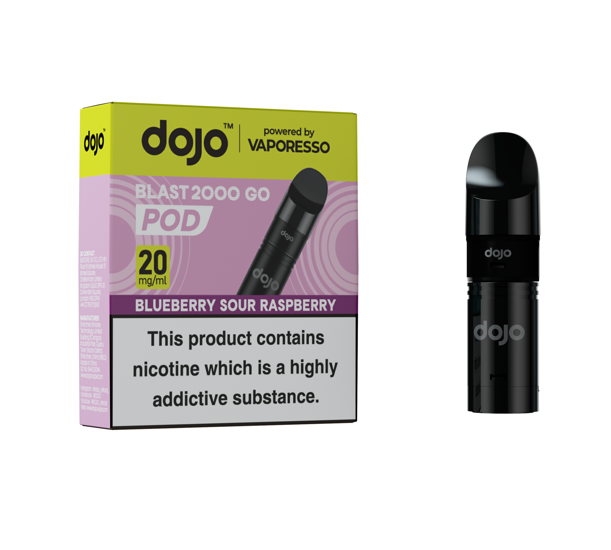 Dojo Blast 2K Go Pod 5 Pcs Blueberry Sour Raspberry
