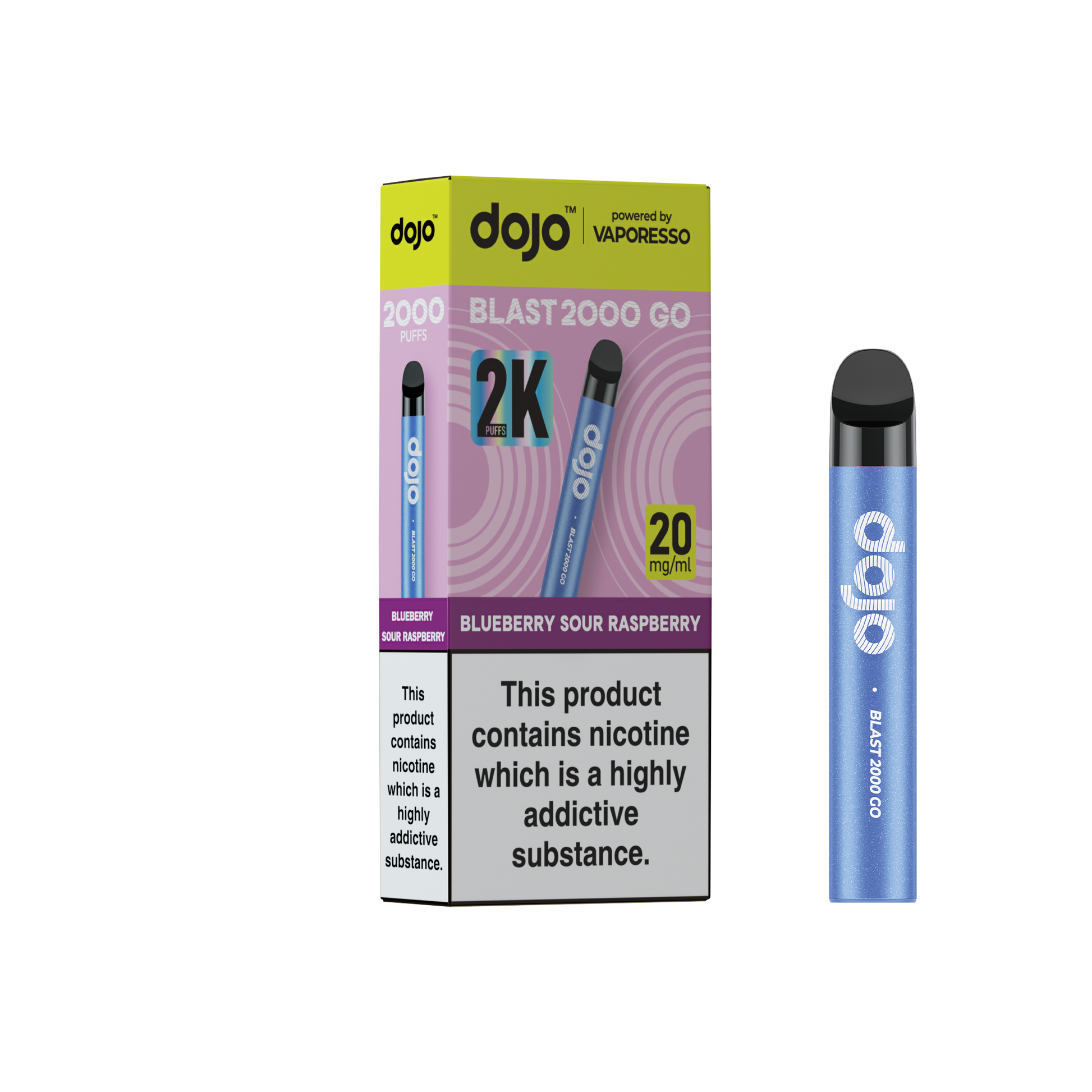 Dojo Blast 2000 Go Pod Kit 5 Pcs Blueberry Sour Raspberry