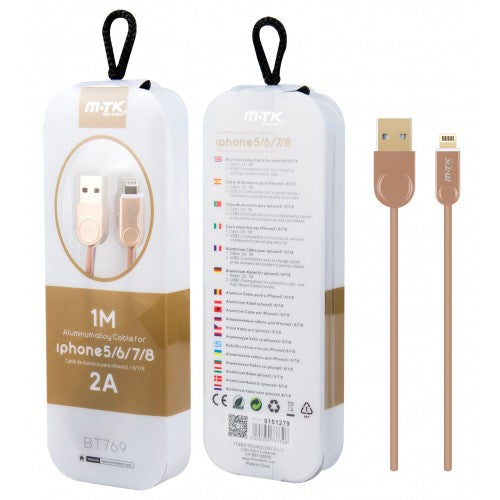 M-TK USB To Iphone Rose Gold 2A 1m