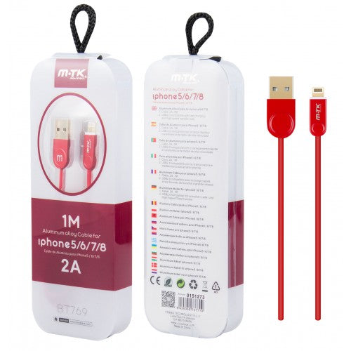 M-TK USB To Iphone Red 2A 1m