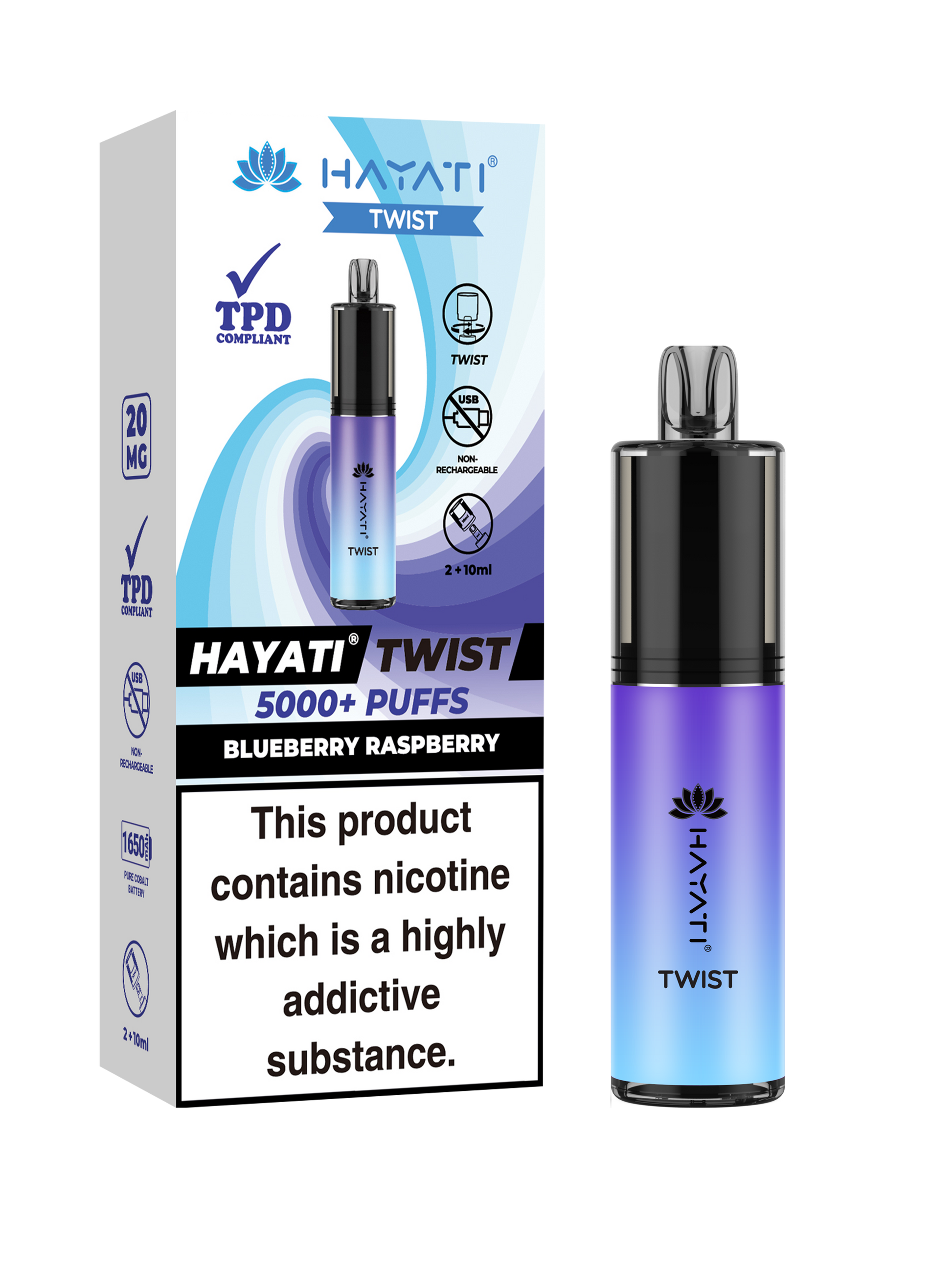 Hayati Twist Blueberry Raspberry 5 Pk