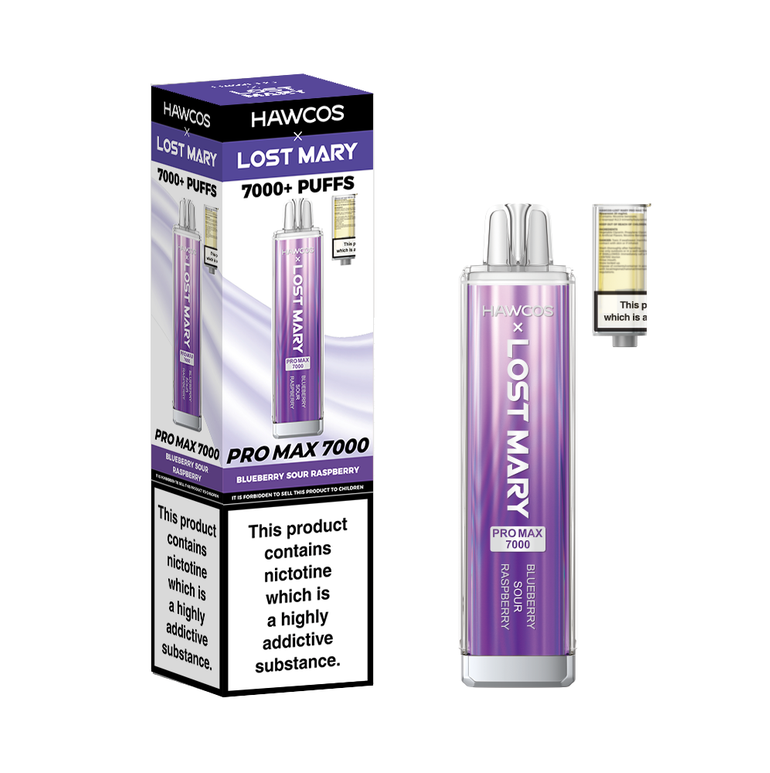 Lost Mary Pro Max Blueberry Sour Raspberry 7000 Puffs Refillable Pod Kit 10 Pk