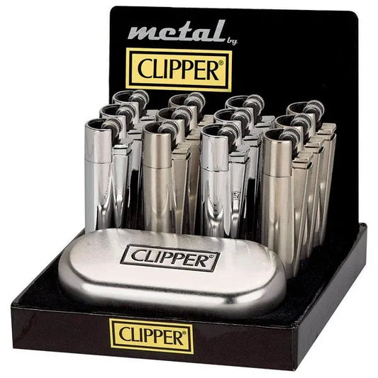 Clipper Metal Flint Silver 12 Pk